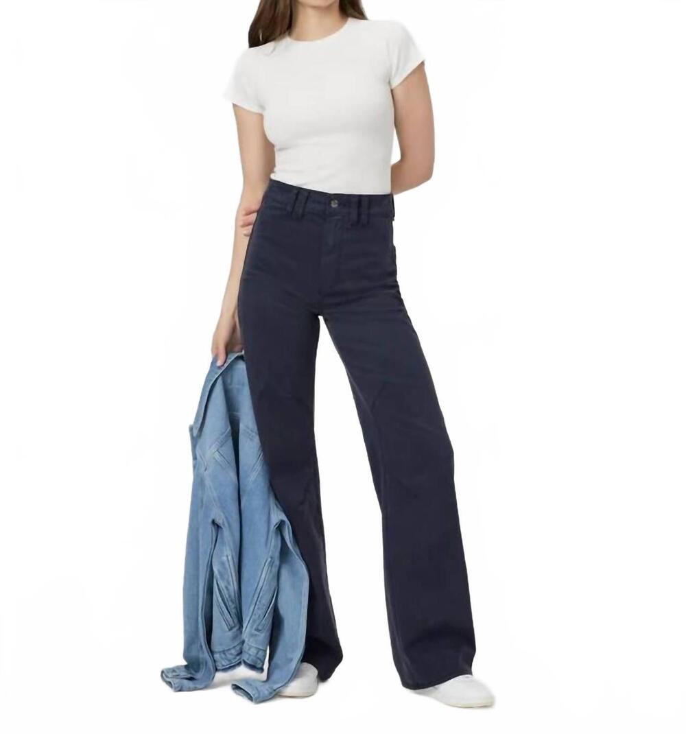 NEW PAIGE women's clean front sasha jeans in navy blue
